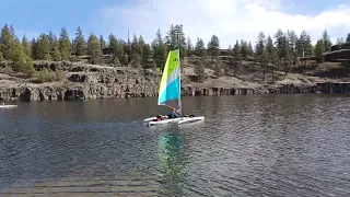 Hobie Mirage Tandem Island sailing Fishtrap Lake, WA USA