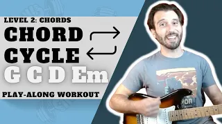 Chord Cycle #5: G C D Em | Guitar Play Along Workout