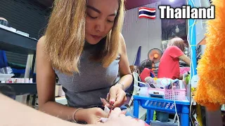 $2 MIDNIGHT PEDICURE & TOE NAIL CUTTING  💅 by "Bun" | STREET Nails Spa Pattaya, Thailand 🇹🇭