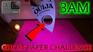 (GHOST SEEN) SCARIEST GHOST PAPER CHALLENGE AT 3AM (CAMERA THROUGH PLANCHETTE)