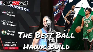 *NEW* THE BEST RARE 99 STEAL BALL HAWK BUILD IN NBA 2K24!