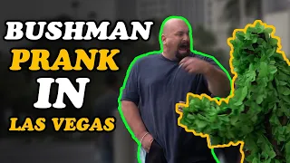 WOULD YOU HIT THE BUSH IF THEY DID IT TO YOU??  #605 Bushman Scare Prank in #lasVegas
