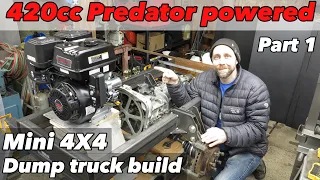 420cc Predator powered articulating 4x4 dump truck build part 1