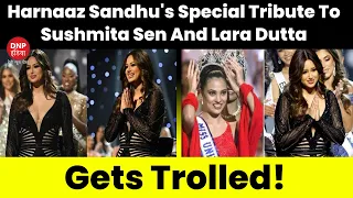 Harnaaz Sandhu trips during her final walk at Miss Universe 2022 event, gets fat-shamed || DNP INDIA