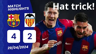 Barcelona vs Valencia HighLights 4-2: Hat trick LEWANDOWSKI