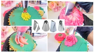 6 Different Cake Nozzles ideas | Flower Cake Decorating Tips and Tricks 🍰