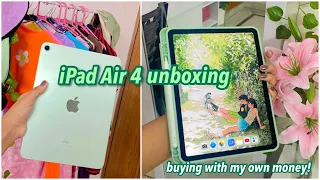 Buying an iPad with my own Money! 🌱 (iPad Air 4 Green + Apple Pencil Unboxing)