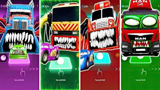 Optimus Prime Truck Eater 🆚 Tow Truck eater 🆚 Fire Truck Eater 🆚 MAN truck Zombie Tileshop EDM Rush