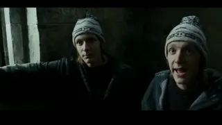 fred and george weasely being a comedic duo for 3 minutes straight.