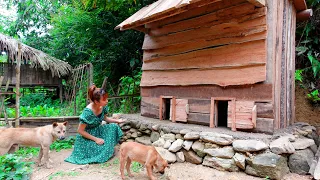 FULL VIDEO : 6 DAYS BUILD OFF GRID CABIN in the forest, Build a warm shelter for ducks and chickens