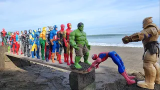 HULK RED VS SPIDERMAN GREEN, SPIDERMAN RED, SPIDERMAN BLACK, THANOS VS IRON MAN, THOR, CAPTAIN