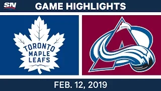 NHL Highlights | Maple Leafs vs. Avalanche - Feb 12, 2019