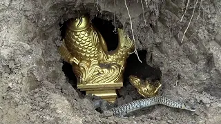 A big snake guards a huge treasure