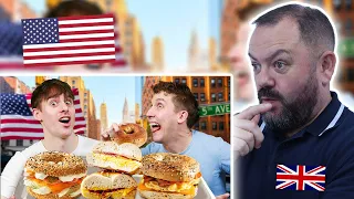 BRITS React to Brits try the best Bagels in New York!