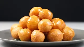 Sweet Ball | Homemade Loukoumades | Lukaimat | How To Make Famous Arabian Dessert Lukaimat