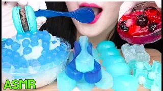 ASMR EDIBLE SPOON, ICED BOBA, GUMMY, KOHAKUTO 팝핑보바 빙수, 얼음 숟가락, 젤리, 코하쿠토 먹방 EATING SOUNDS