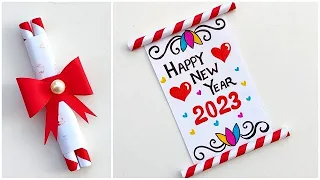 DIY Happy new year greeting card 2023 / Handmade new year card making / New year special card ideas