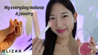 ASMR my everyday Korean-inspired Makeup (ft. Glizar jewelry)