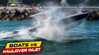 THIS CREW TAKES ONE OVER THE WINDSHIELD AT HAULOVER! | Boats vs Haulover Inlet