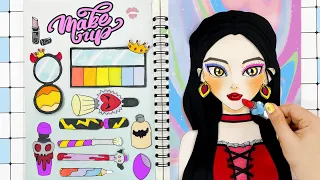 [👄paperdiy👄] Haerin Devil Makeup 👰💄 Makeup Tutorial 💋 ASMR | Pomni paper