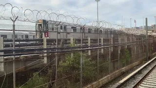 Truncated video of a No. 7 train in Corona Yard, IRT Flushing Line, 1855 hrs, Thursday 26 May 2022