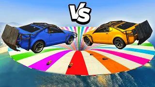 GTA V Online: corrida CARRO AÇO vs CARRO AÇO (BATE-BATE da DESTRUIÇÃO)