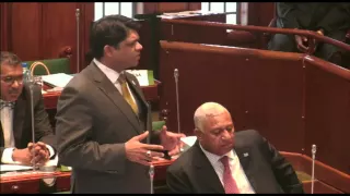 Fijian Minister for Finance, Hon. Aiyaz Sayed-Khaiyum responds to question