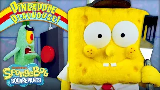 SpongeBob Works at The Chum Bucket! 🪣 | Season 2 Episode 2 | Pineapple Playhouse | SpongeBob