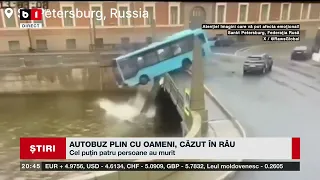 SANKT PETESBURG: AUTOBUZ PLIN CU OAMENI, CĂZUT ÎN RĂU. Știri B1TV_ 10 mai 2024