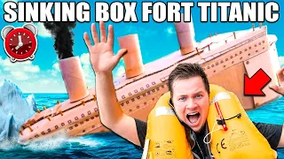 BOX FORT TITANIC SINKING! - 24 Hour Box Fort City Challenge Day 3