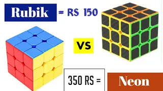 comparing rupees150 and 350 rupees rubik's cube | rubik's cube vs neon cube |