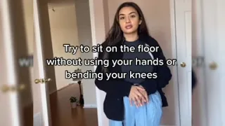 sit on the floor without bending knees and using hands challenge|Tiktok Compilation