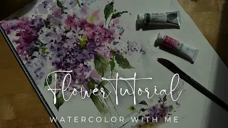 How to paint a easily watercolor flowers?🐽