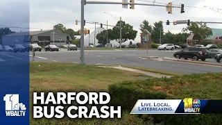 11 children, adult injured after bus crash in Harford County