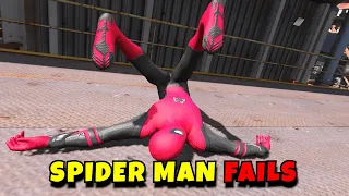 GTA 5 Spiderman Epic Jumps Action Fails - Spider-Man Gameplay & Stunt Parkour Falling #1