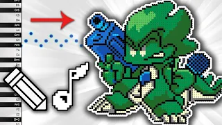 What DINO PICO Sounds Like on Piano - Draw and Listen - MIDI Art - How To Draw - Pixel Art - FNF