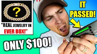 They Claim Their $100 Mystery Box Has REAL JEWELRY Worth $1000!! (IT PASSED MY DIAMOND TESTER!)