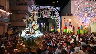 Bagnara Calabra MADONNA DI PORTOSALVO festa 2022. ARRIVO PROCESSIONE DI CORSA davanti alla chiesa.