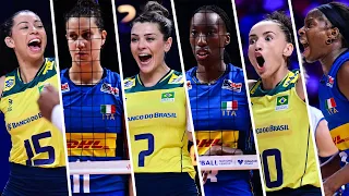 ALL "MEGA RALLY" of Italy - Brasil | Volleyball Nations League 2024