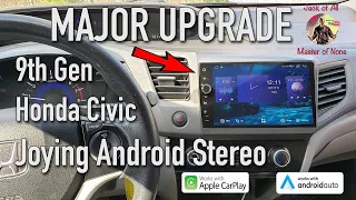 2012-2015 Honda Civic Android Navigation Stereo Upgrade Installation and Review Joying JY-HQ142N8G-B