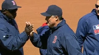 BOS@CLE: Farrell, Red Sox starters introduced