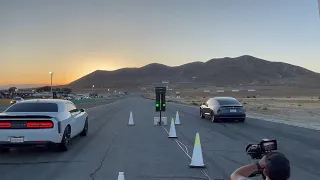 Tesla Model S Plaid Willow Springs Drag Racing 6-24-23