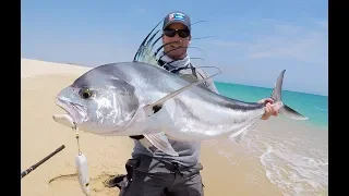 Crazy Roosterfish action with double hook up!