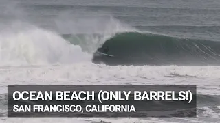 Ocean Beach BARRELS (makes & near-tubes!) [RAW]