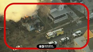 BREAKING NEWS: 2 officers shot, massive house fire burning in East Lansdowne, Delaware County