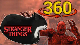 360 Video Maxwell the Cat helps Eleven fight Vecna in Upside Down - Stranger Things