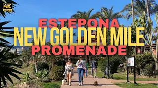 Estepona, New Golden Mile Promenade on Spain's Costa del Sol| Walking Tour 2024