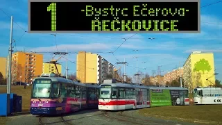 DPMB | Řetězec hlášení linky 1, Ečerova - Řečkovice