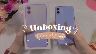 IPHONE 11 PURPLE 128 GB AESTHETIC UNBOXING + ACCESSORIES 🌸💥