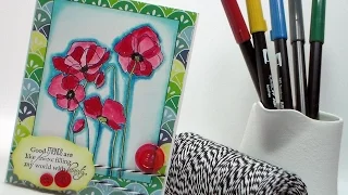 Let's Color Poppies with Tombows Dual Brush Pens & Blender Kit!